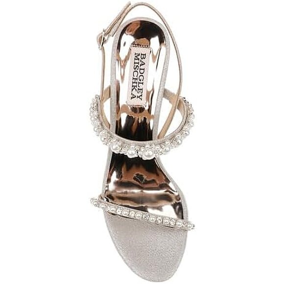 NEW Badgley Mischka Women's Natasha Heeled Sandal sz 9 silver - Picture 4 of 6